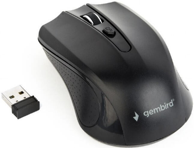 GEMBIRD myš MUSW-4B-04, černá, bezdrátová, USB nano receiver