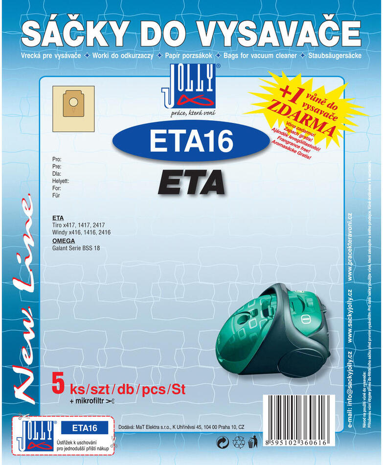 Sáčky do vysavače Jolly ETA 16 (5+1ks) do vysav. ETA