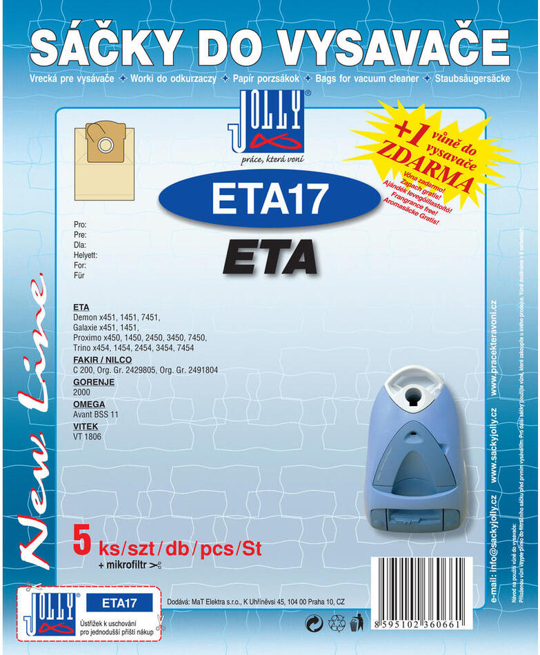Sáčky do vysavače JOLLY ETA17 (5 ks + mikrofiltr)