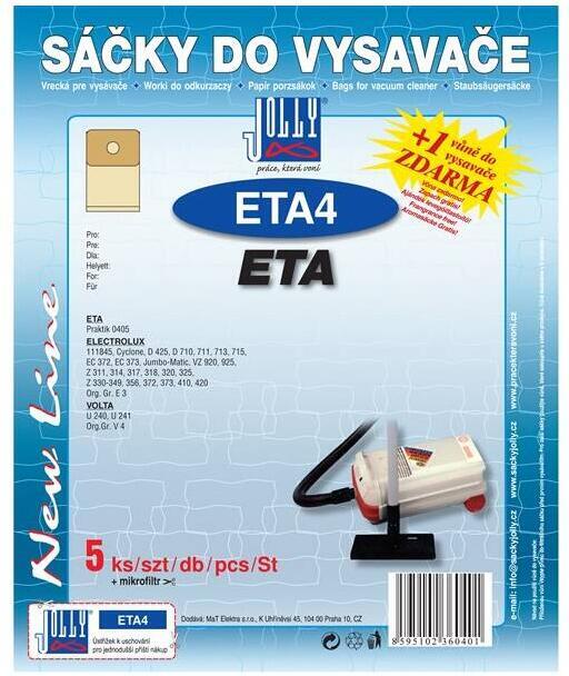 Sáčky do vysavače Jolly ETA 4 (5+1ks) do vysav. ETA