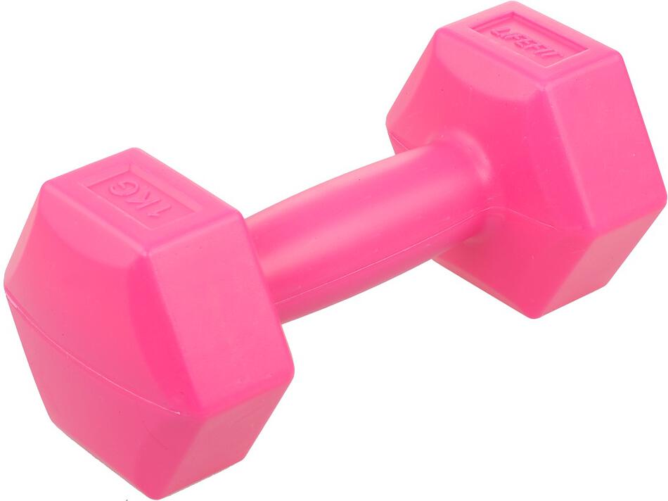 Vinylová činka LIFEFIT® 1 x 1 kg, růžová