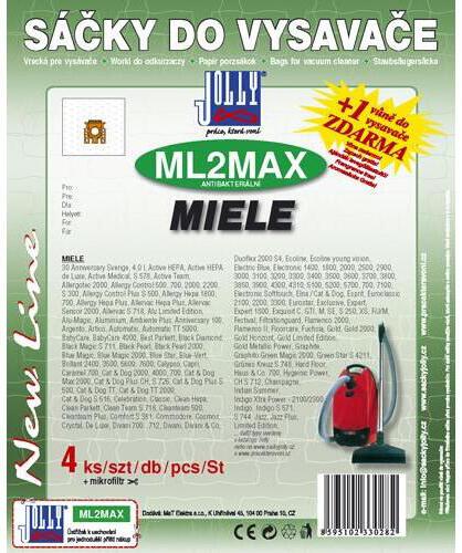 Sáčky do vysavače JOLLY MAX ML2 (4 ks) pro Miele S246i, S256i