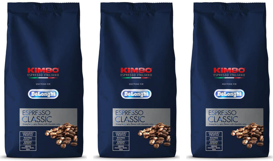 3x Káva DeLonghi Kimbo Classic 1kg zrnková