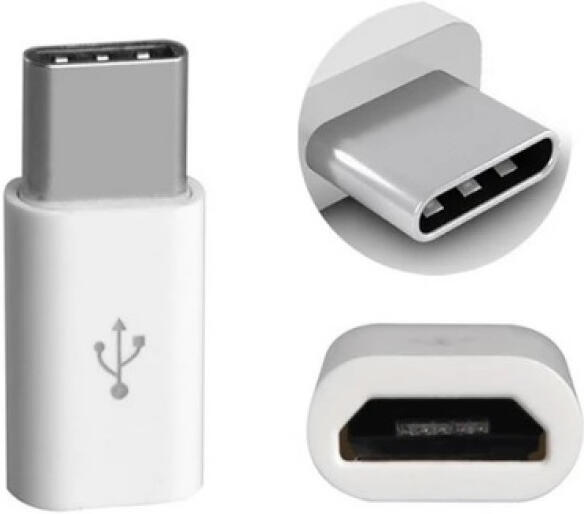 Aligator Adaptér microUSB - USB-C bílý pro nabíječky a datové kabely