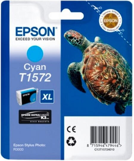Inkoustová náplň Epson T1572, 25,9ml originální - modrá