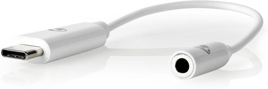 NEDIS USB-C adaptér/ USB-C Zástrčka – 3,5 mm jack zásuvka/ bílý/ box/ 15cm (CCBW65950WT015)