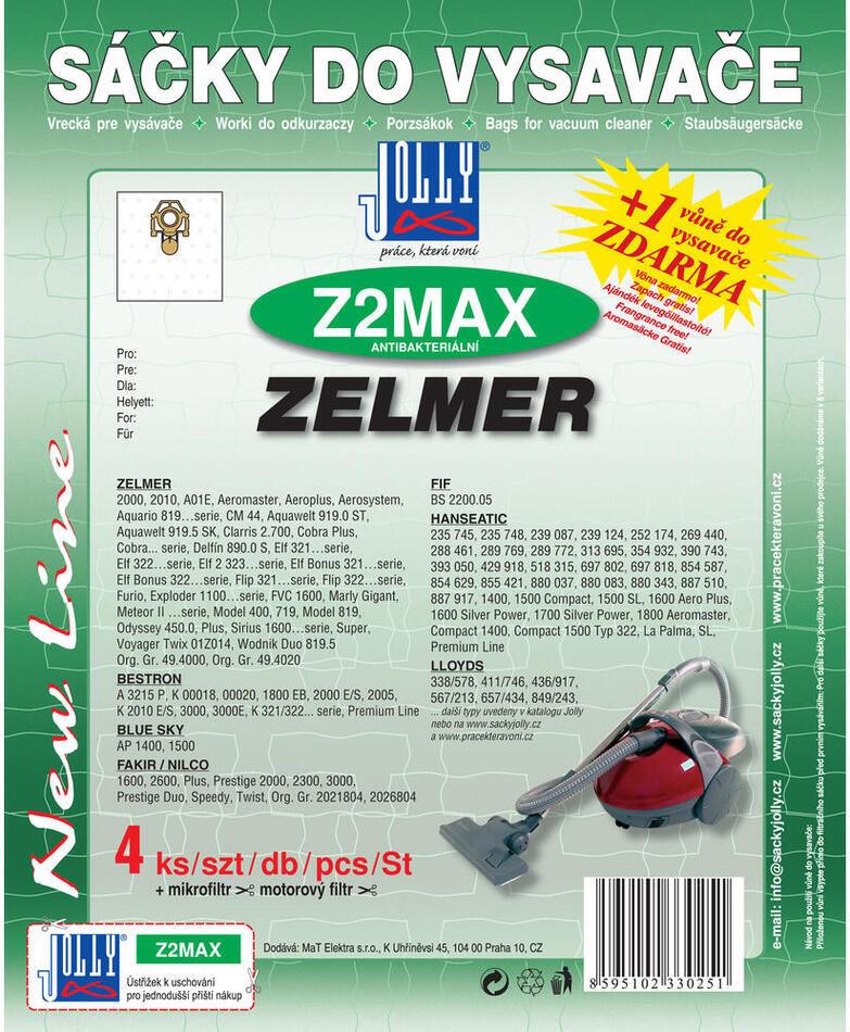 Sáčky do vysavače JOLLY Z2MAX