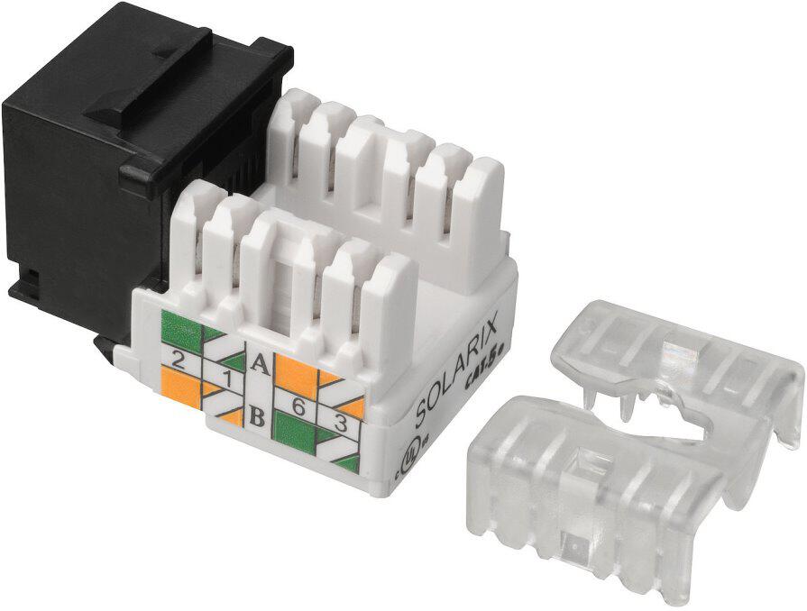 Solarix Keystone CAT5E UTP RJ45 cerný, svorkovnice 90°, SXKJ-5E-UTP-BK-90 (25286504)