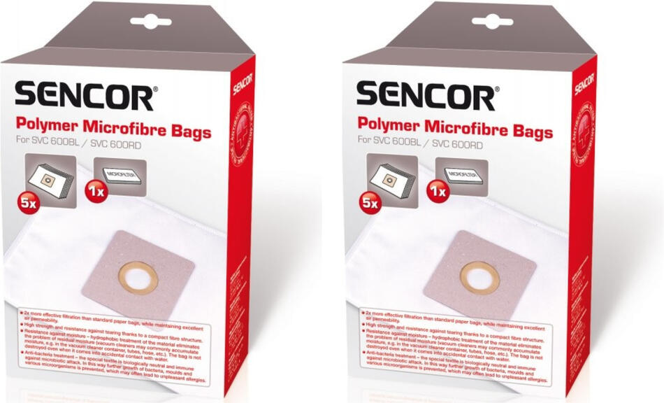 SET - 2x balení sáčků do vysavače Sencor SVC 68x (5ks)