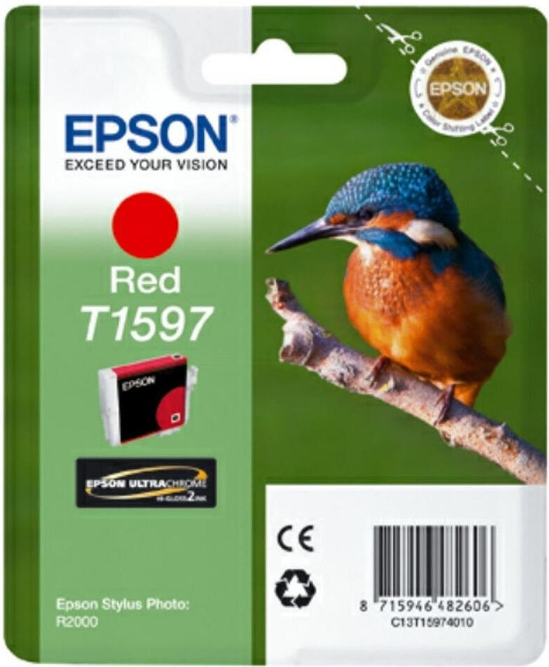 Inkoustová náplň Epson T1597, 17ml originální - červená
