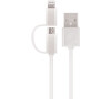 Datový kabel Setty 2v1 microUSB+Lightning 1m 2A bílý
