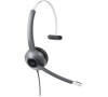 Cisco Headset 521 (Wired Single with 3.5mm connector and USB-A Adapter) (CP-HS-W-521-USB=)