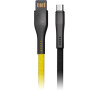 Datový kabel Forever Core micro USB 1m 3A textilní plochý žlutý/ černý