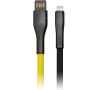 Datový kabel Forever Core Lightning 1m 3A textilní plochý žlutý/ černý