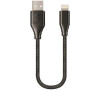Datový kabel Forever Core Lightning MFI 20cm 2,4A textilní černý