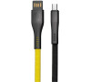 Datový kabel Forever Core USB-C 1m 3A textilní plochý žlutý/ černý