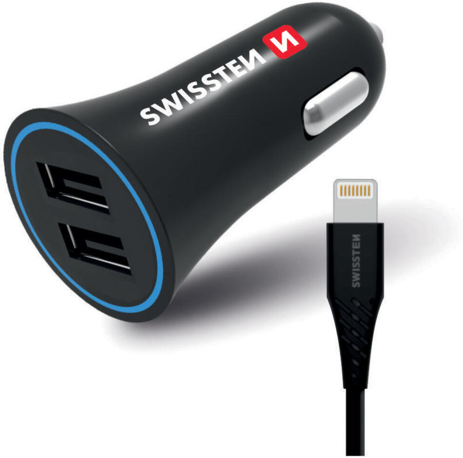 SWISSTEN CL ADAPTÉR 2,4A POWER 2x USB + KABEL LIGHTNING