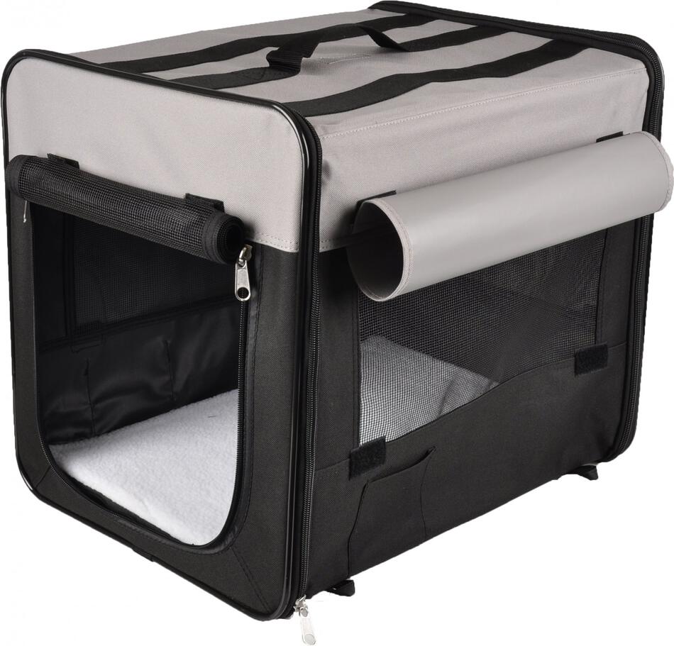 Flamingo Přepravka pro psy Smart Top Plus černo-šedá 64x46x53cm