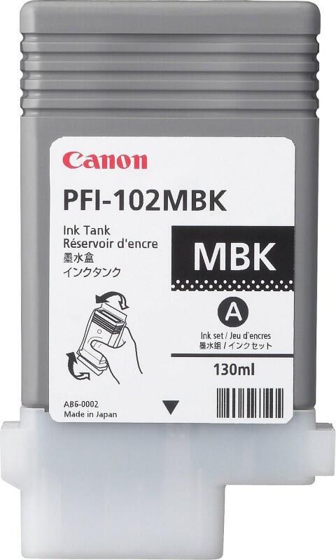 Inkoustová náplň Canon PFI-102MBk, 130ml  originální - černá