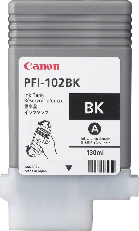 Inkoustová náplň Canon PFI-102Bk, 130ml  originální - černá