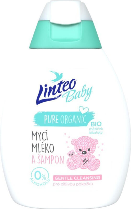 Linteo Baby mycí mléko a šampon s měsíčkem lékařským, 250 ml