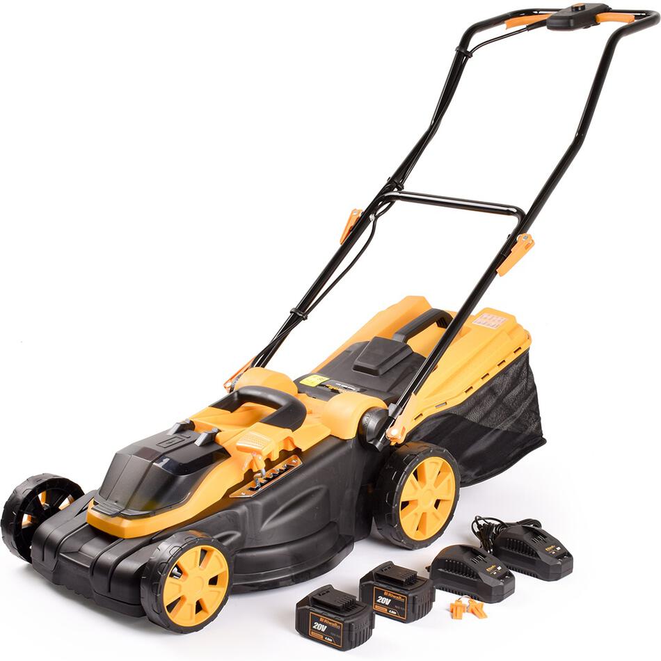 Akumulátorová sekačka Riwall PRO RALM 3820 SET + 2x 4Ah baterie + 2x nabíječka 20 V