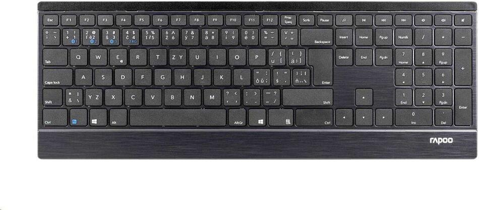 RAPOO klávesnice E9500M Multi-mode Wireless Ultra-slim Keyboard Black