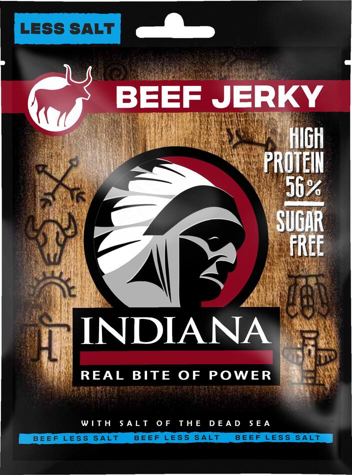 INDIANA Jerky hovězí Less Salt 25g INDIANA s.r.o.