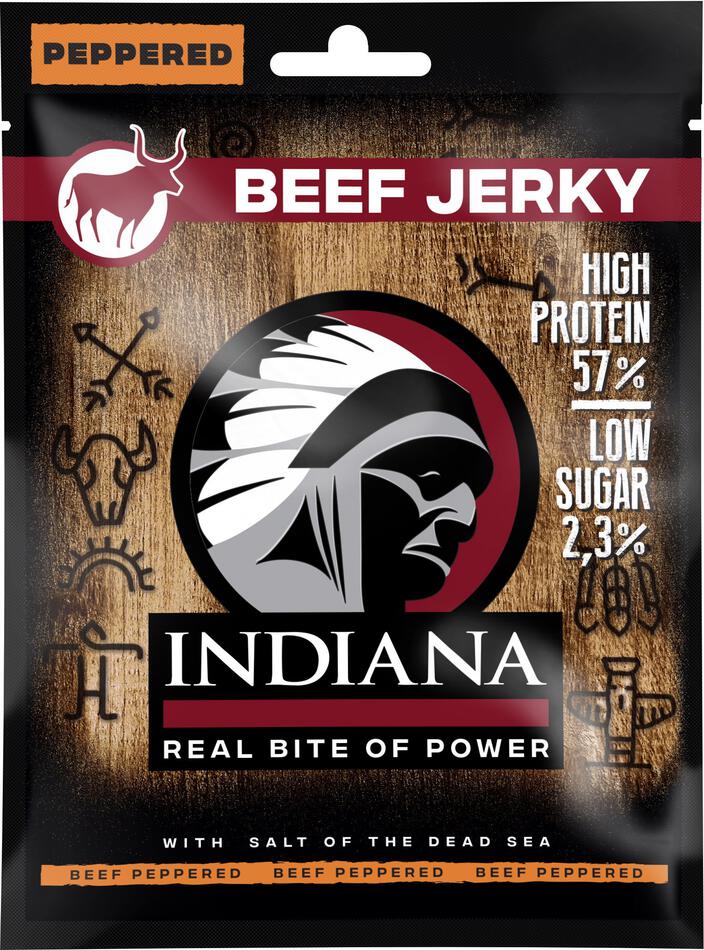 INDIANA Jerky hovězí Peppered 25g INDIANA s.r.o.