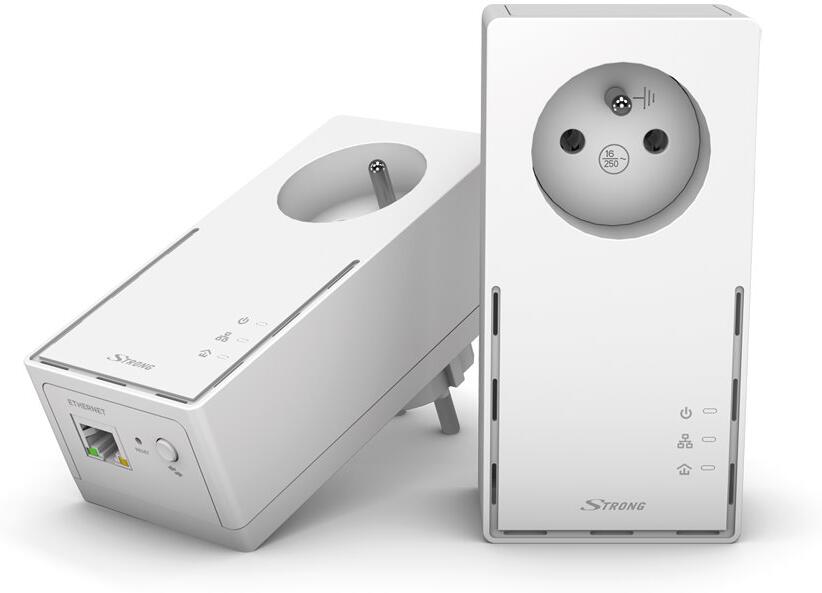 STRONG sada 2 adaptérů Powerline 1000 DUO FR/ 1000 Mbit/s/ 1x LAN/ bílý (POWERL1000DUOFR)