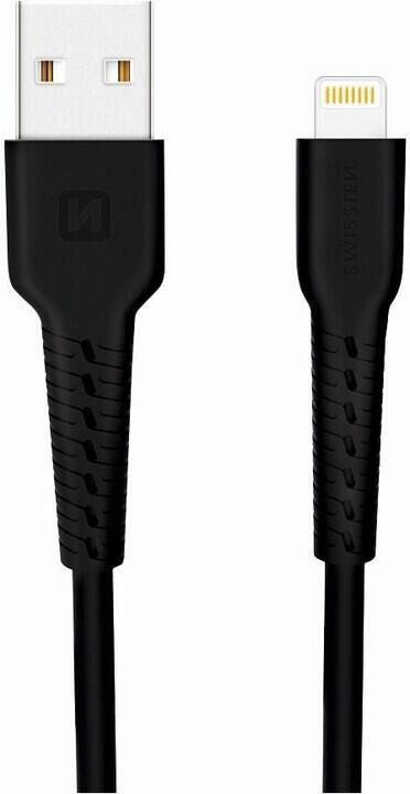 DATOVÝ KABEL SWISSTEN USB / LIGHTNING 1,0 M ČERNÝ