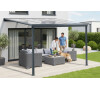 Pergola LANITPLAST WALL 33 hliníková, antracit/čirý