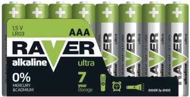 Teddies Baterie RAVER LR03/AAA 1,5 V alkaline ultra 8ks ve fólii