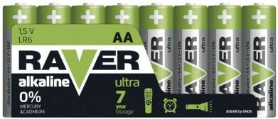 Teddies Baterie RAVER LR6/AA 1,5 V alkaline ultra 8ks ve fólii