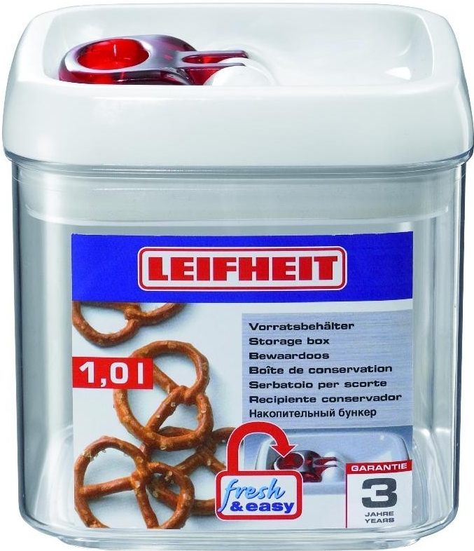 Dóza na potraviny FRESH &amp; EASY hranatá 1000 ml LEIFHEIT