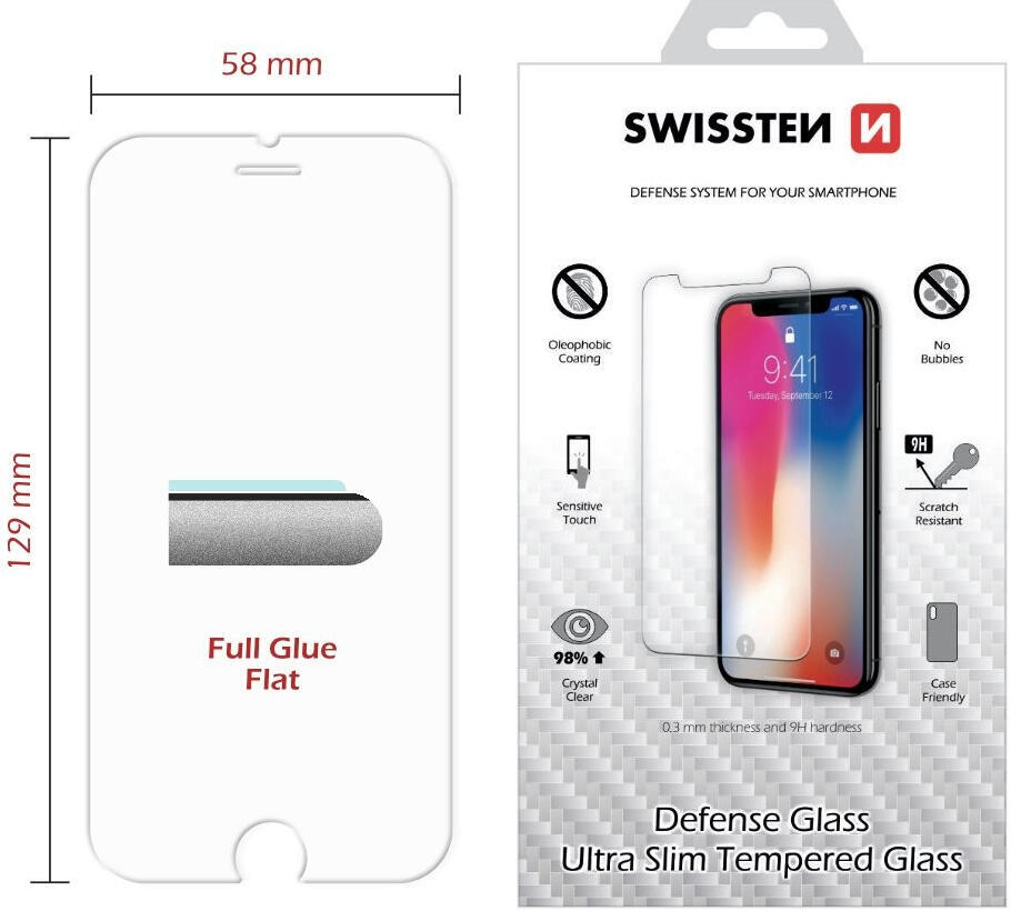 OCHRANNÉ TEMPEROVANÉ SKLO SWISSTEN PRO HUAWEI Y5 2019/HONOR 8s RE 2,5D