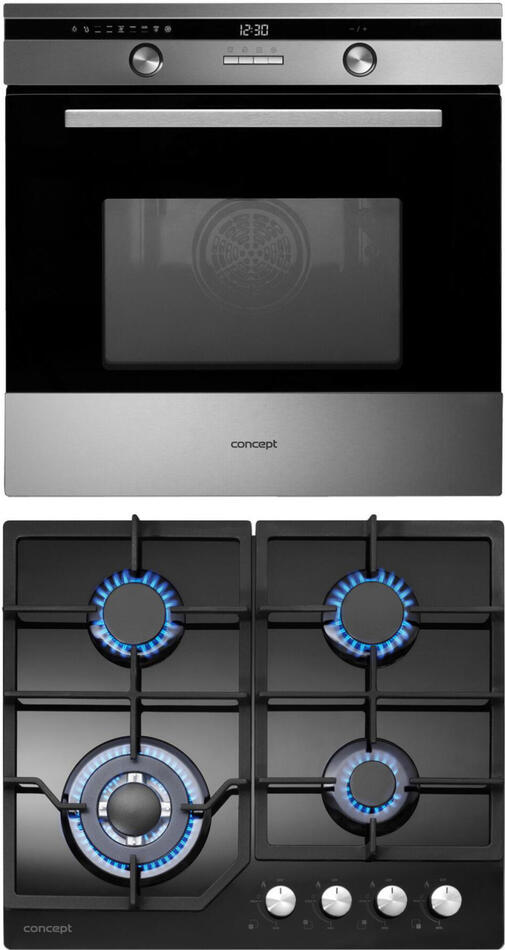 SET Trouba Concept ETV7460ss SINFONIA + Plynová deska Concept PDV7460bc BLACK