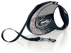 Vodítko FLEXI GLAM Splash Crystal M pás 5m/25kg černá