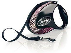Vodítko FLEXI GLAM Composition M pás 5m/25kg černá