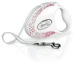 Vodítko FLEXI GLAM Composition S pás 3m/12kg bílá