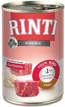 Rinti Dog Sensible konzerva hovězí+rýže 400g