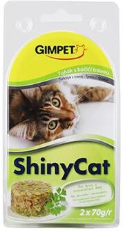 Gimpet ShinyCat konz. tuňak s kočičí trávou 2x70g