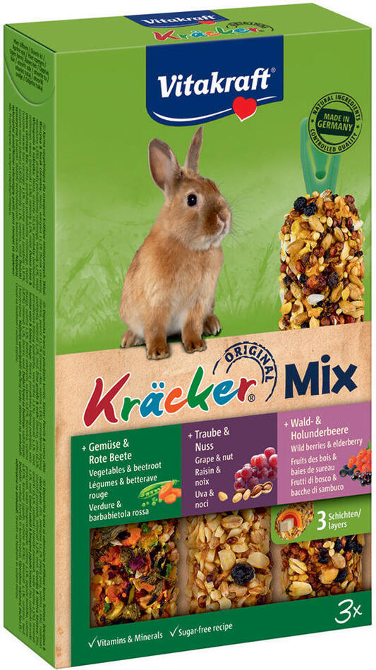Vitakraft Rodent Kräcker Rabbit Trio mix tyč 3ks