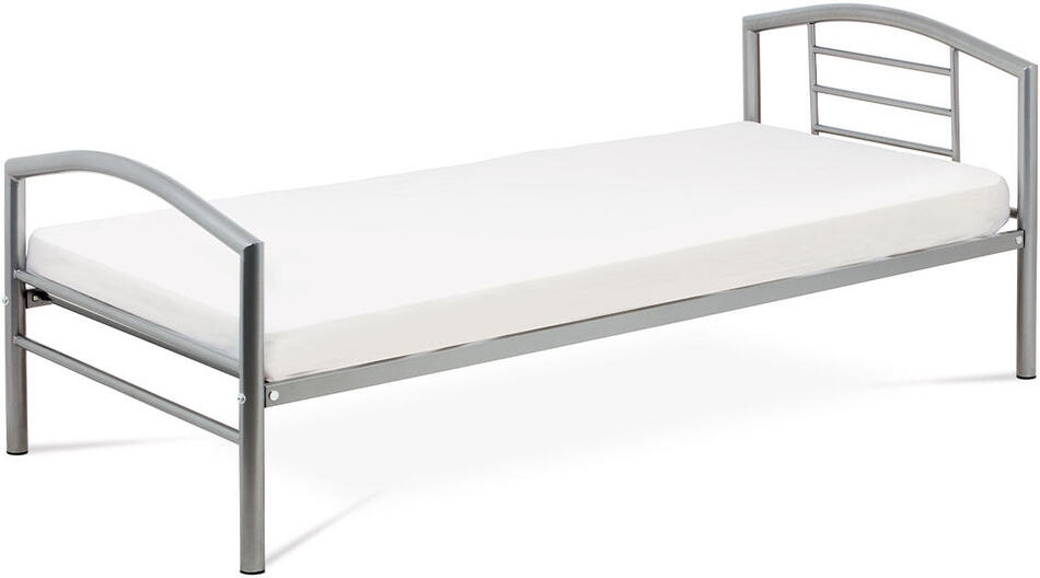 Jednolůžková postel 94x207cm, kov, stříbrná, BED-1900 SIL Autronic