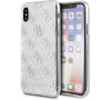 Guess 4G Solid Glitter kryt iPhone X/XS stříbrný