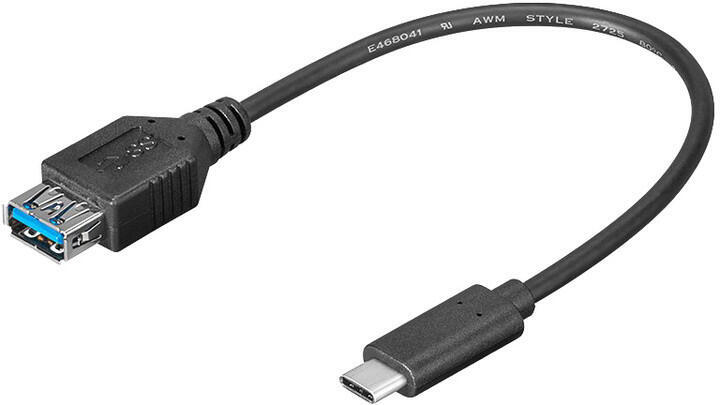 PremiumCord kabel USB C samec-USB A 3.0 samice 20cm