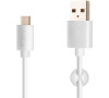 Dlouhý datový a nabíjecí kabel FIXED s konektory USB/USB-C, USB 2.0, 2 metry, bílý