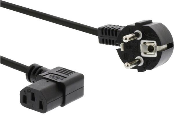 PremiumCord kabel síťový 230V k počítači IEC 90° 3m