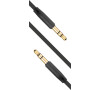 Plochý audio AUX kabel FIXED s konektory 2 x 3,5 mm jack, černý