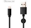 Datový a nabíjecí kabel FIXED s konektory USB/Lightning, 1 metr, MFI certifikace, černý